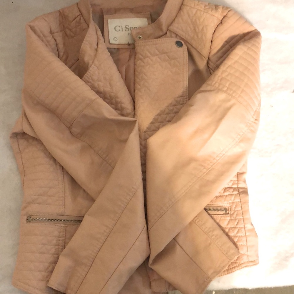 Ci Sono Motorcycle pink pleather half jacket